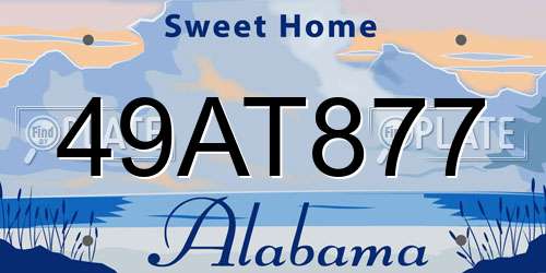 49AT877 Alabama License Plate
