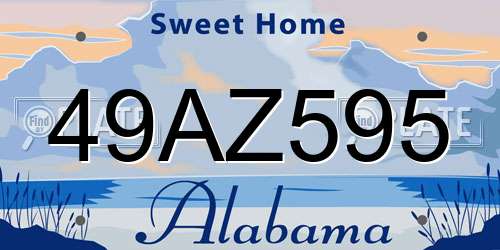 49AZ595 Alabama License Plate