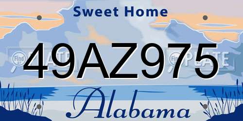 49AZ975 Alabama License Plate