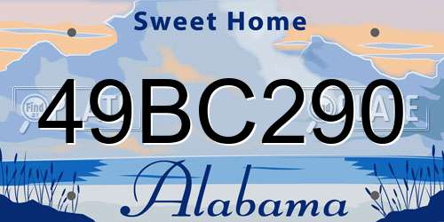 49BC290 Alabama License Plate
