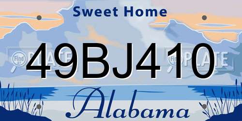 49BJ410 Alabama License Plate
