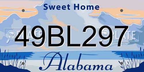 49BL297 Alabama License Plate