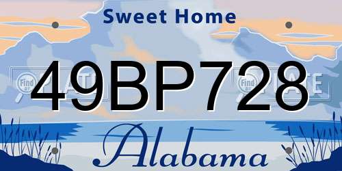 49BP728 Alabama License Plate