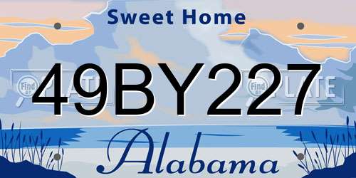 49BY227 Alabama License Plate