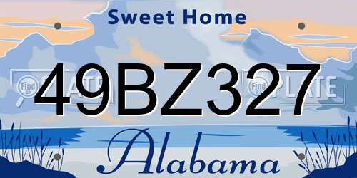 49BZ327 Alabama License Plate