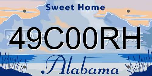 49C00RH Alabama License Plate
