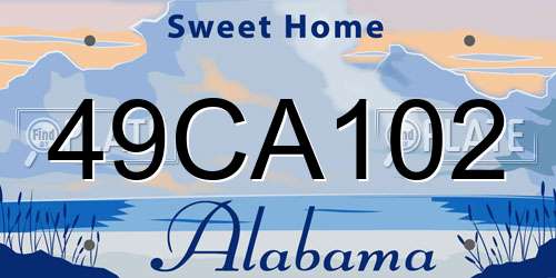 49CA102 Alabama License Plate