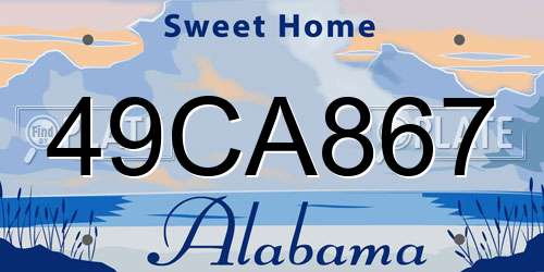 49CA867 Alabama License Plate