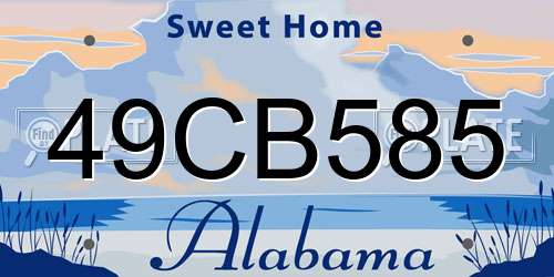 49CB585 Alabama License Plate