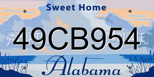 49CB954 Alabama License Plate