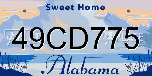 49CD775 Alabama License Plate