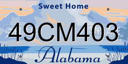 49CM403 Alabama License Plate