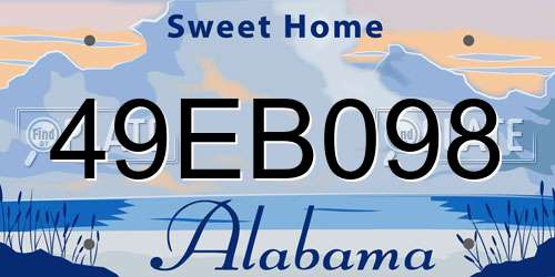 49EB098 Alabama License Plate