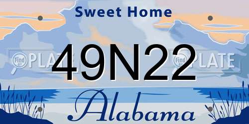 49N22 Alabama License Plate