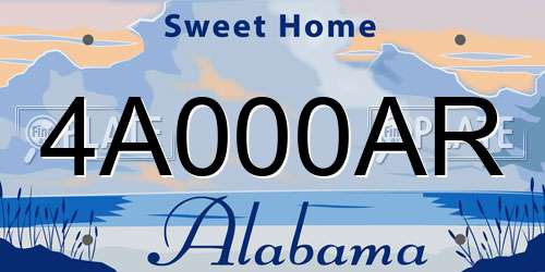 4A000AR Alabama License Plate