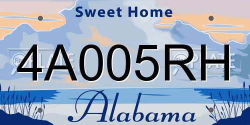 4A005RH Alabama License Plate