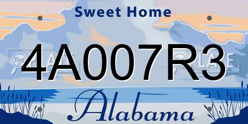 4A007R3 Alabama License Plate