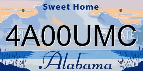 4A00UMC Alabama License Plate