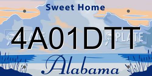 4A01DTT Alabama License Plate