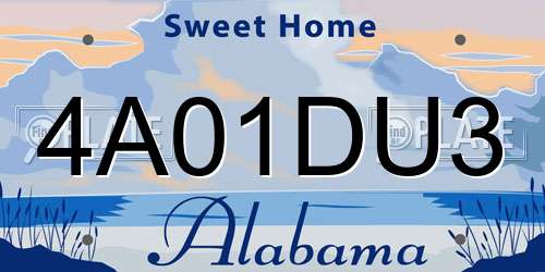 4A01DU3 Alabama License Plate