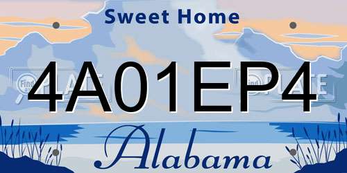 4A01EP4 Alabama License Plate