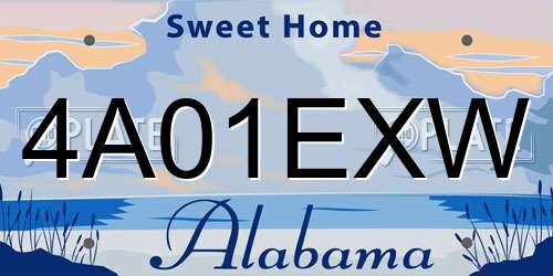 4A01EXW Alabama License Plate