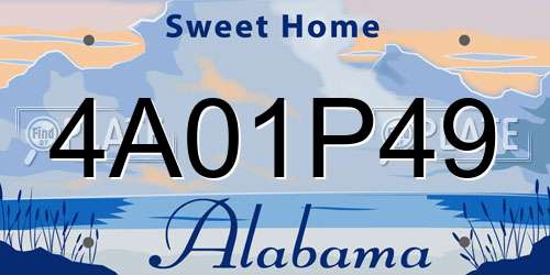4A01P49 Alabama License Plate