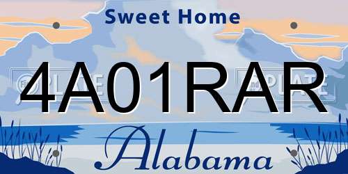 4A01RAR Alabama License Plate