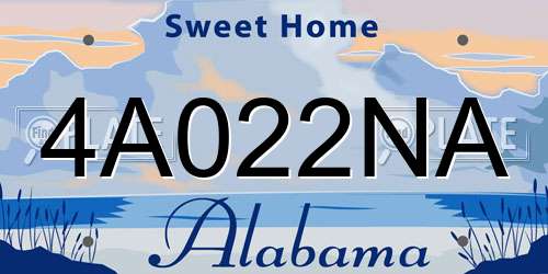 4A022NA Alabama License Plate