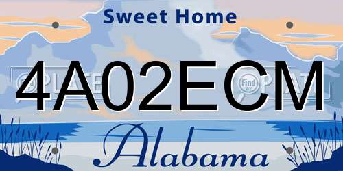 4A02ECM Alabama License Plate