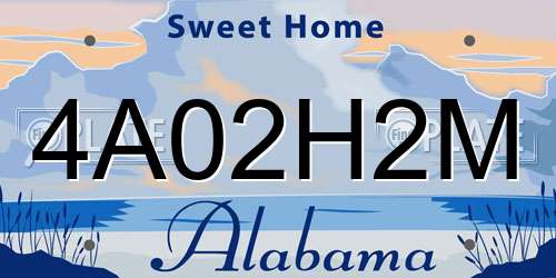 4A02H2M Alabama License Plate