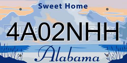 4A02NHH Alabama License Plate