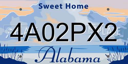 4A02PX2 Alabama License Plate
