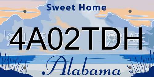 4A02TDH Alabama License Plate