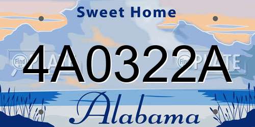 4A0322A Alabama License Plate