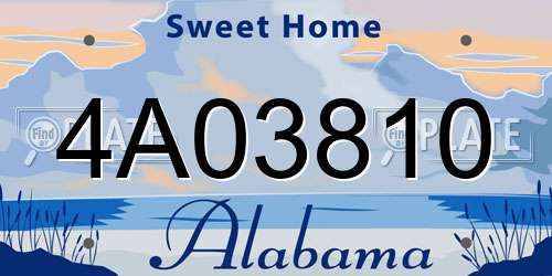 4A03810 Alabama License Plate