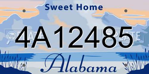 4A12485 Alabama License Plate