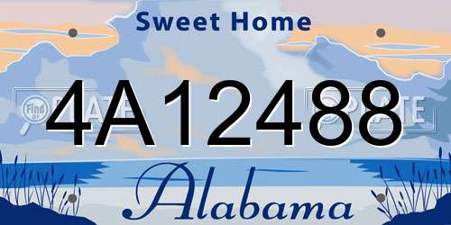 4A12488 Alabama License Plate