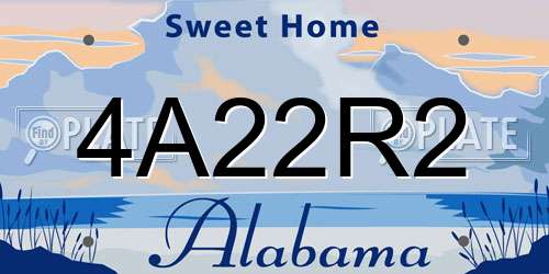4A22R2 Alabama License Plate