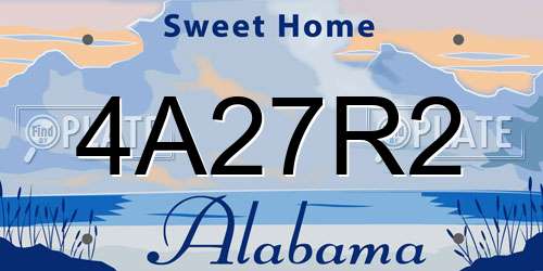 4A27R2 Alabama License Plate