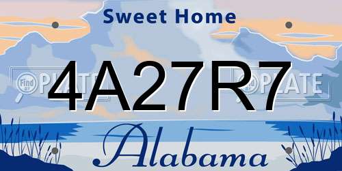 4A27R7 Alabama License Plate