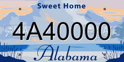 4A40000 Alabama License Plate