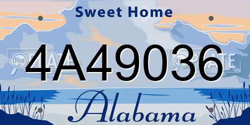 4A49036 Alabama License Plate