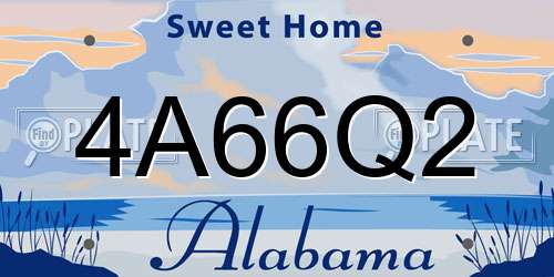 4A66Q2 Alabama License Plate