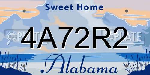 4A72R2 Alabama License Plate