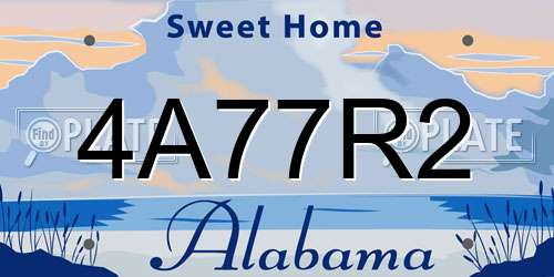 4A77R2 Alabama License Plate