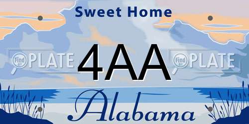 4AA Alabama License Plate