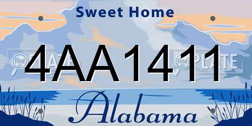 4AA1411 Alabama License Plate