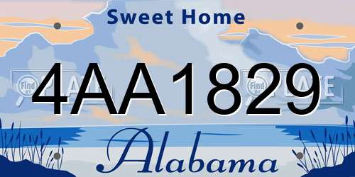 4AA1829 Alabama License Plate