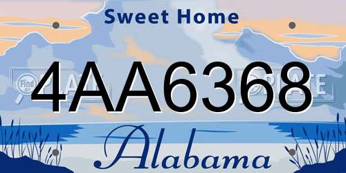 4AA6368 Alabama License Plate